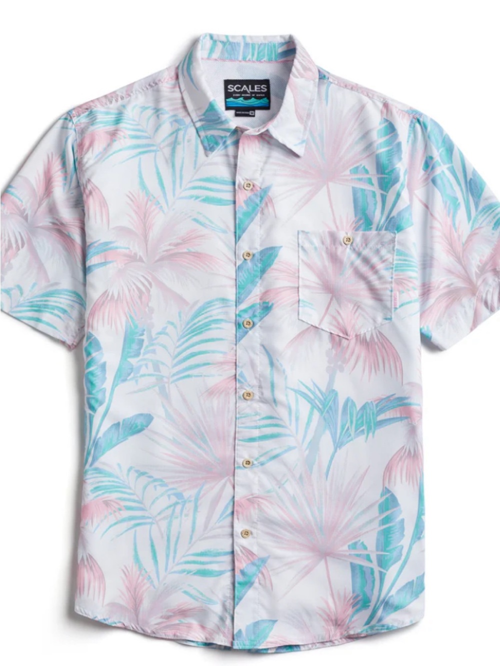 SCALES Palm City Button Down men’s Short Sleeved Shirt 3XL